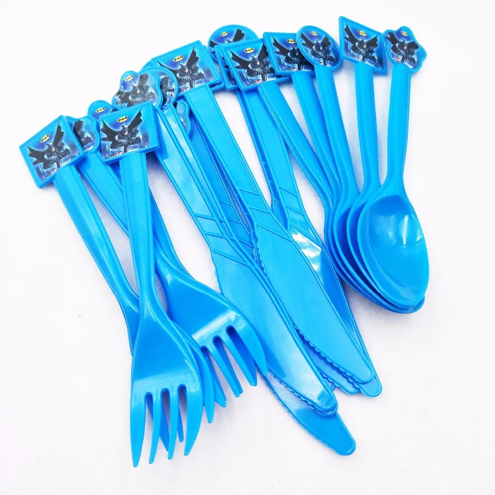 

30pcs/set Batman Disposable Knives Forks Spoon Party Supplies Kid Happy Birthday Party Decoration Baby Shower Boys Girls Favors