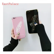 

3D Feather Case for 7plus Iphone X Xr Xs Max 8 7 6 6s Plus Gold Rose Phone Shell Cases Couple Pink Black Back Cute Silicon Cover