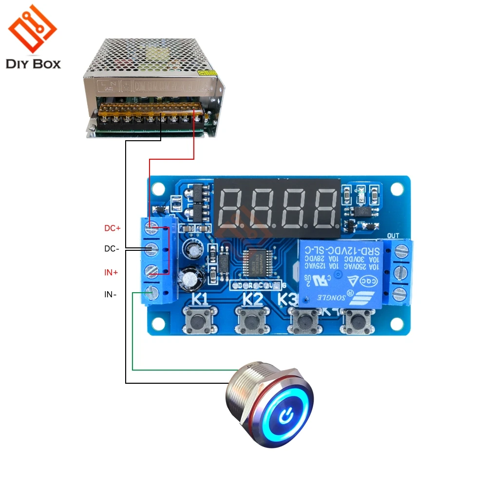 Dc 12v Led Digital Delay Relay Module 5v 24v 10a