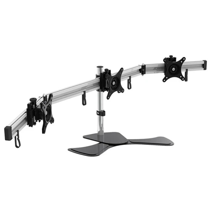 Three 3 screen monitor stand foldable multi screen computer with a base ...