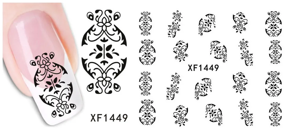 Дизайн ногтей цветок переноса воды Стикеры ногтей Обёрточная бумага Фольга лак наклейка Временные татуировки Watermark 1000pks/много