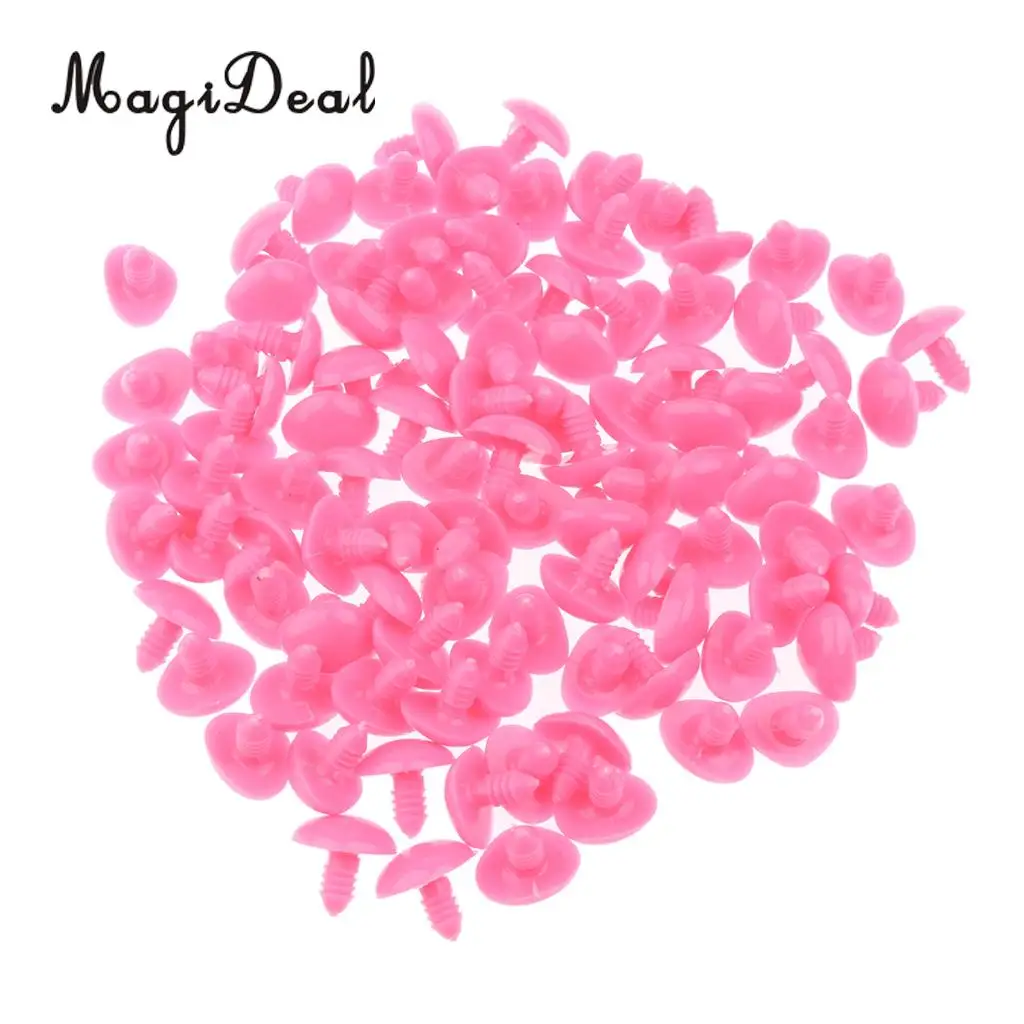 MagiDeal Hot Selling 100Pcs/Lot 10x11mm Safety Nose with BACKS for Bear Doll Dog Animal DIY Crafts Children Toy 4Colors