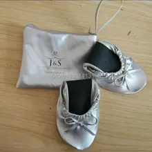 Популярная женская гнущаяся обувь; свадебные складывающиеся балетки на плоской подошве, без застежки, в подарочном мешке