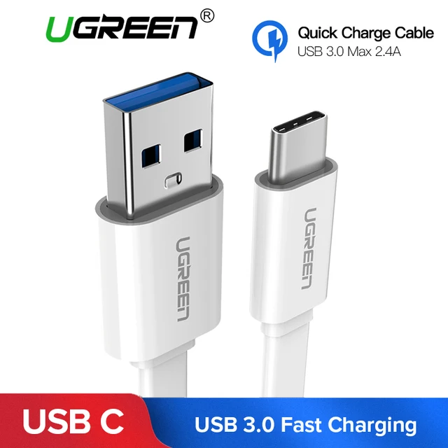 Cheap 	Ugreen USB 3.0 Type C 3.1 Cable USB C Cable 2.4A Fast Charging Data Cable USB Charger Cable for Samsung S9 OnePlus Xiaomi Redmi