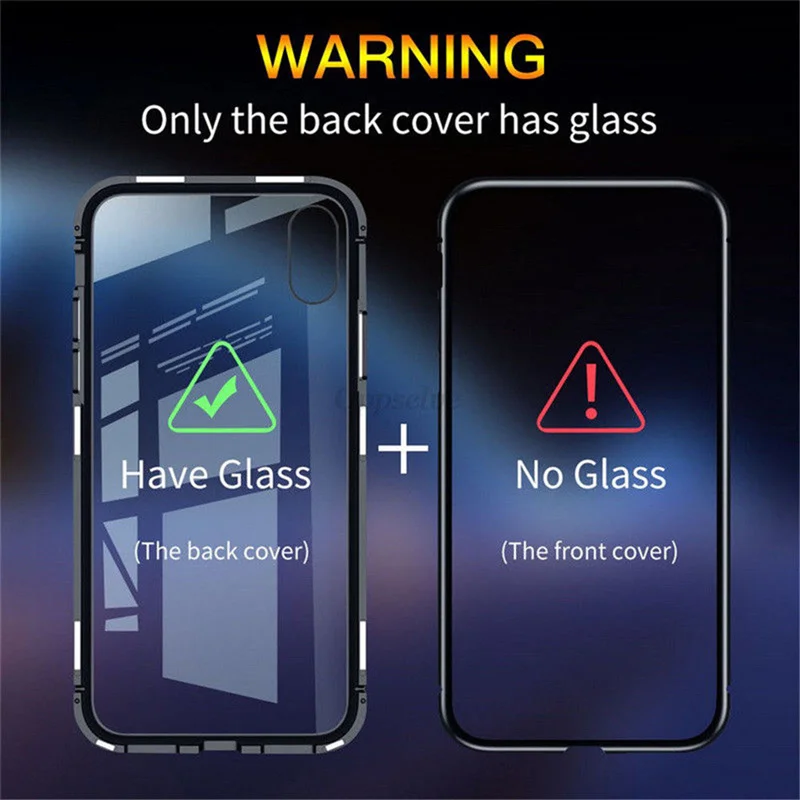 Магнитный чехол для Huawei Mate 10 Pro P20 металлический бампер прозрачный стеклянный Lite