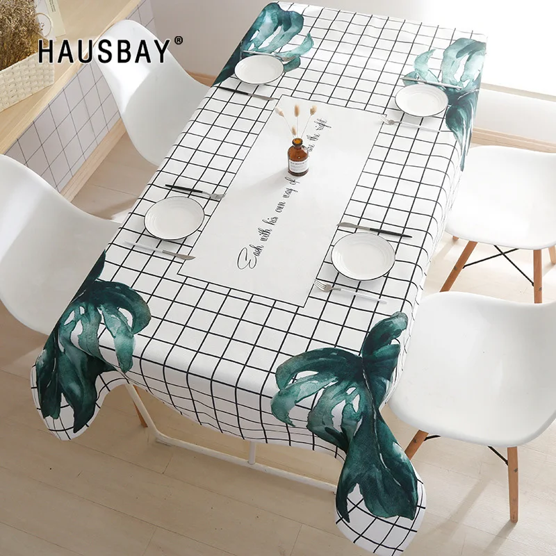 

Norbic Square Tropical Plants Pattern Cotton Linen waterproof Tablecloths Decorative Home Decor Table Cloth Tablecloth TC005
