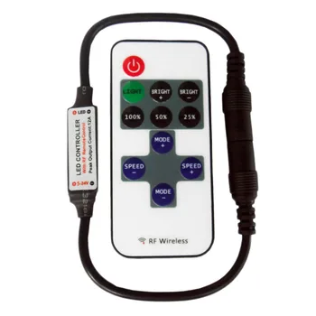 

ICOCO DC5V - DC 24V 11 Keys RF Wireless Remote LED Controller Mini Dimmer Controller for Single Color Light Strip Wholesale