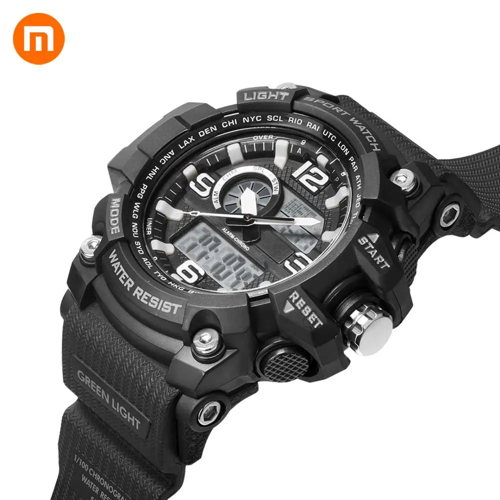 

HOT Xiaomi Mija Outdoor Double display digital watch Original imported movement Multi-function dial Dual time display Waterproof