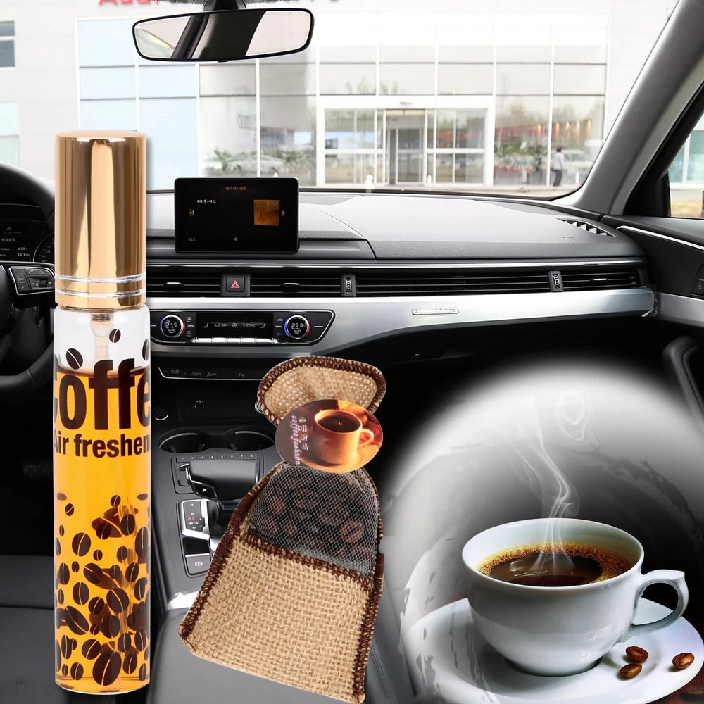 

LEEPEE 2 piece/set Decoration Car Perfume Coffee Air Freshener Coffee Bean Ornament Car-styling