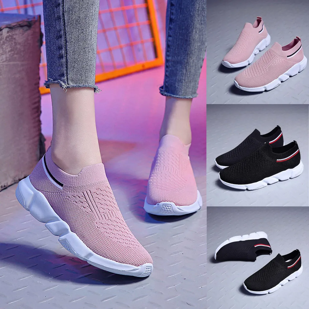

Leisure Women's Outdoor Mesh Slip-On Sports Shoes Run Breathable Shoes Sneakers Light Summer feminino women sneakers#es