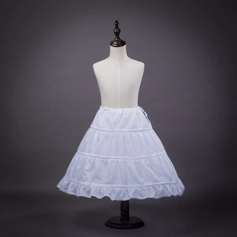 

Petticoats for Wedding Dresses Flower Gril Dress Three Hoops A Line Cheap Petticoat Child Underskirt Girls White Bridal Pettcoat
