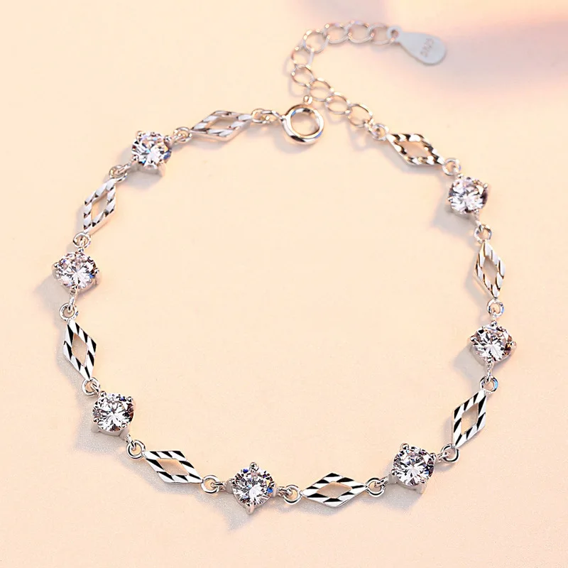 С кристальными подвесками 925 пробы браслет из серебра и один с кристаллами Swarovski