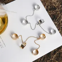 MENGJIQIAO личность простая серьга в панк-стиле цепочка из металлического сплава Открытый круг кольца для женщин студентов Bijoux вечерние ювелирные изделия подарок