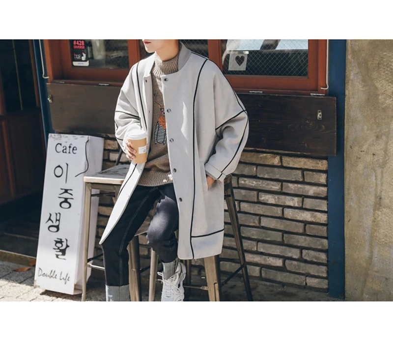 Warm Male Trench Coat Wool Liner Long Thick Fleece Jacket Men Fur Inside Parka Winter Jackets  (11)