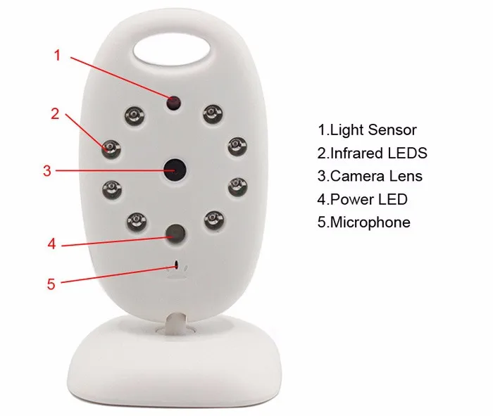 Babykam Doppler фетальный видео няня монитор vb602 английское меню 2,0 дюймов ЖК-монитор температуры колыбельные ИК ночного видения Домофон