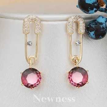 

Newness Classic Water Drop Noble Mystical Fire Crystal Earring With Tiny CZ Stone Fashion Women Holiday Jewelry Gift