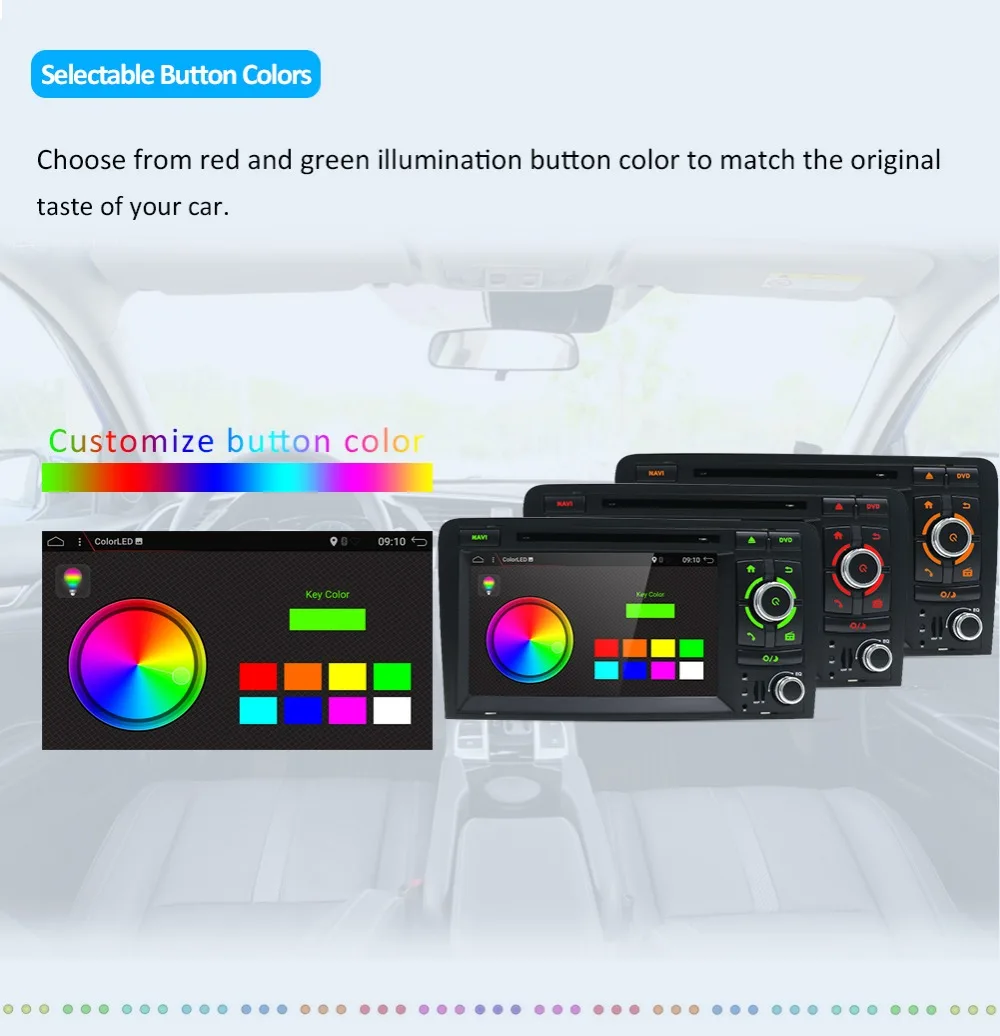 Sale Bosion 7 inch HD 2 Din Android 9.0 Octa 8 Core Car Radio Stereo DVD Player Multimedia Navigation GPS For Audi A3 8P 2003-2011 BT 7