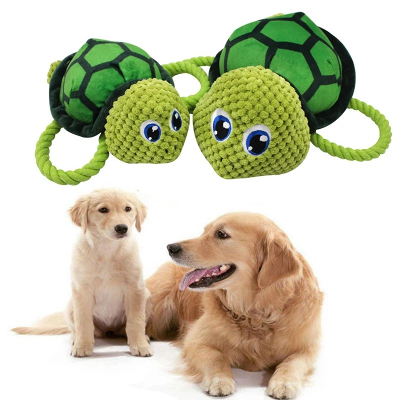 Durable Soft Eco-Friendly Chew Toy Dog Puppy Plush Toys Pet Sound Built-In Squeaker Green Tortoise S/L | Дом и сад