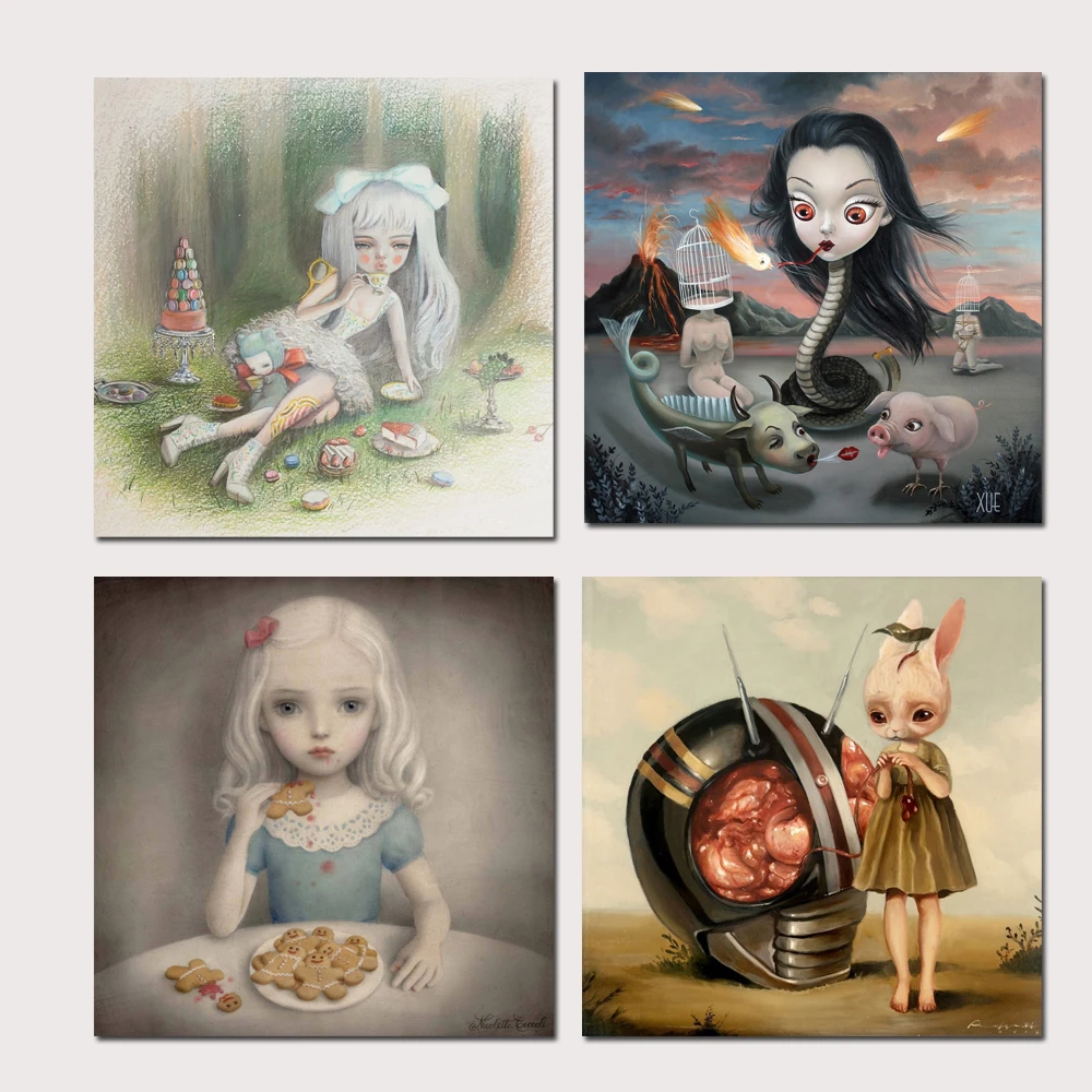 Mark Ryden Balada De Un Heroe 1 Panel Abstracto Arte De La Pared Pintura Al Oleo Poster Pintura De La Lona Impresion Habitacion Decoracion Pintura Y Caligrafia Aliexpress