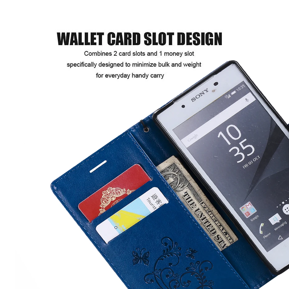 3D Flip Leather Wallet Stand Phone Case For SONY Xperia Z5Z5 CompactZ3Z3 Mini 3D Butterfly Magnetic Cover Funda w Card Slots  (6)