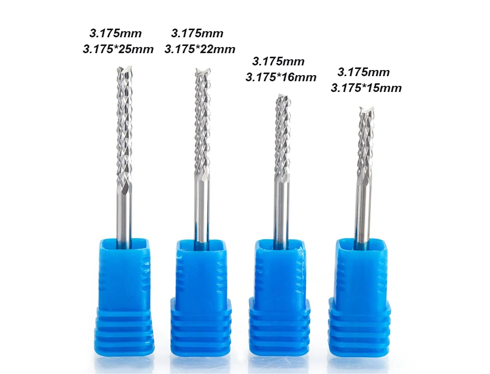 HUHAO 1pcs 3.175mm 4mm 6mm Carbide Tungsten Corn Cutter cutting PCB milling bits end mill CNC router bits for  Engraving machine