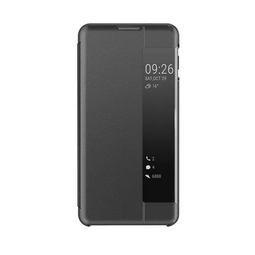 Черный Окошком на лицевой панели, умный чехол для samsung Galaxy A7 A750 крышка Подставка Кожаный флип-чехол для телефона для samsung S10 NOTE 9 8 A6 J6 J4 S8 - Цвет: Черный