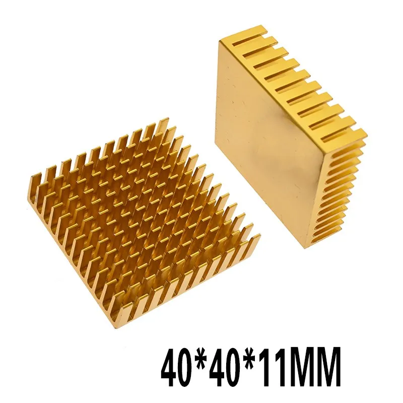 14*14*8mm Golden Black Aluminum Radiator IC Heat Sink Heat Sink 40 x 40 mm x 11 mm / 28 x 28 x 6 / 25 mm - Цвет: 40x40x11MM