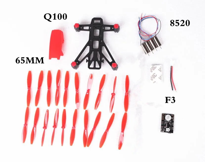 

Q100 Mini Brushed Room Quadcopter Frame w/ 8520 motors w/ F3 EVO Brush Flight Controller w/ 65mm propeller