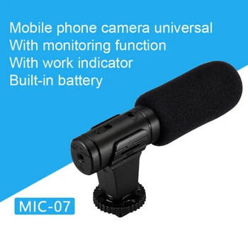 

MIC-07 Condenser Microphone Universal Mini Portable Wired Hypercardioid Microphones For SLR Camera Phone for phones cameras
