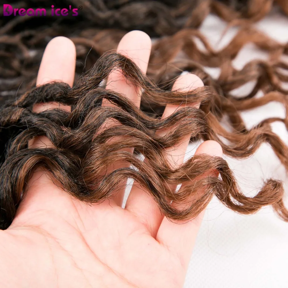 20''24strand Faux locs вьющиеся плетеные пряди для волос Синтетические плетения мягкие Dread волосы для наращивания 1B/30 Ombre Цвет