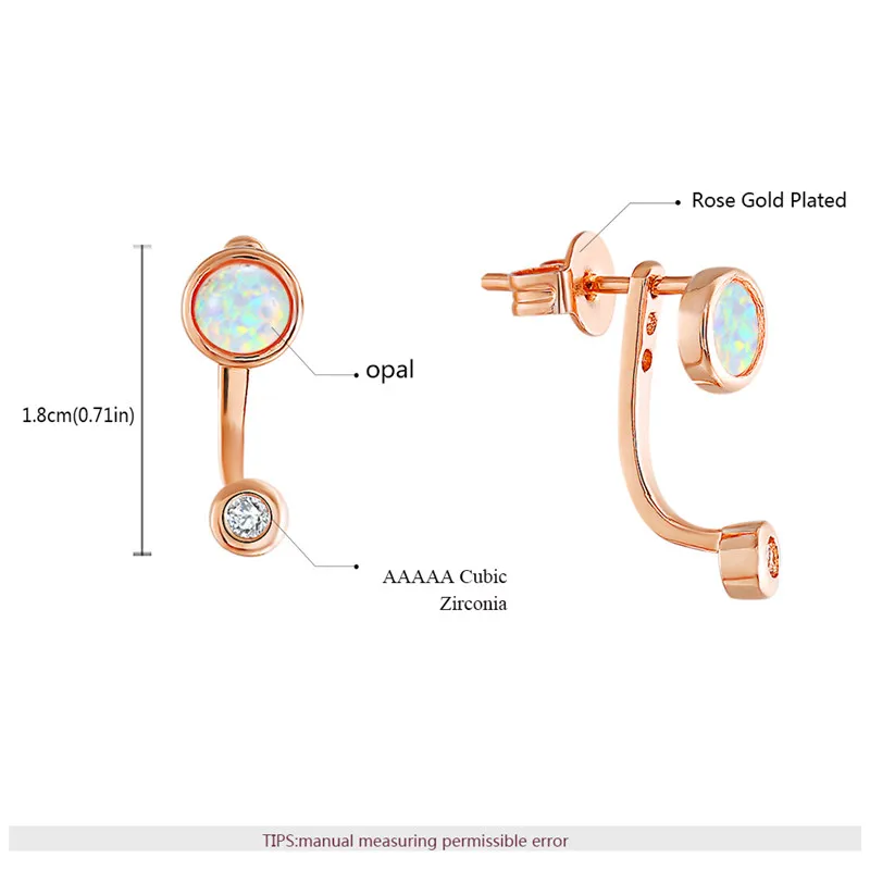 ROXI очаровательные опаловые серьги для женщин Девушка розовое золото/золото цвет кристалл серьги-гвоздики геометрические серьги ювелирные изделия Букле d'oreille 3