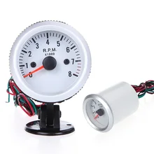 Tachometer Tach Gauge with Holder Cup for Auto Car 2″ 52mm 0~8000RPM Blue LED Light