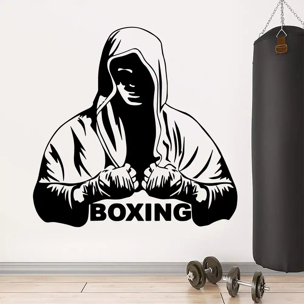 Fashion Custom boxing Wallpaper Vinyl Wall Sticker For Fitness Room Art