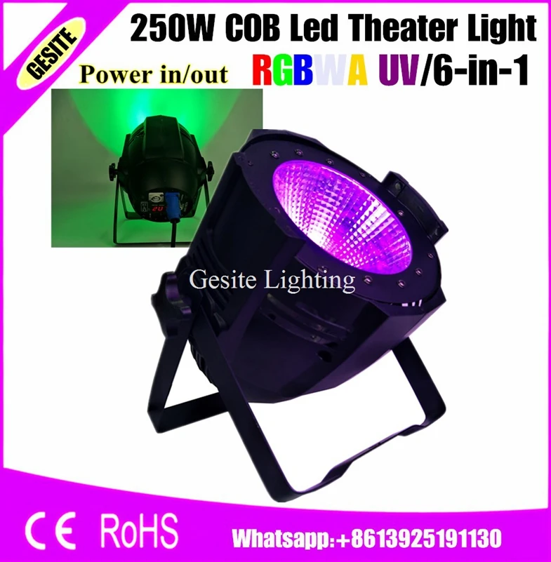 2 шт./лот COB светодиодные светильники dmx uv Высокая мощность 250 Вт rgbw теплый белый cob