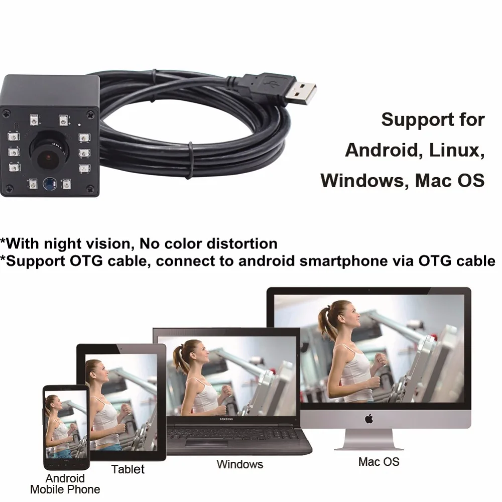 ELP USB камера 2 мегапикселя Full HD 1080P cmos OV2710 VGA 120FPS UVC мини микро ИК ночного видения usb веб-камера для системы Linux