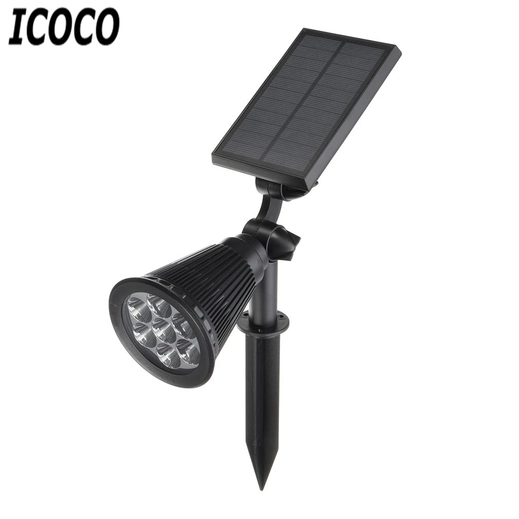 ICOCO Waterproof 7 LEDs Solar Garden Lamp Spotlight Outdoor Lawn