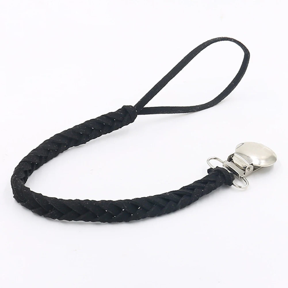 

Pacifier chain Solid Infant Long Soother Pacifier Holder Chain Baby Feeding Leather Braided Dummy Clip Home Anti-lost Outdoor