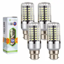 4/10 шт. B22 5 Вт 5736 SMD светодиодный светильник 85-265 V Полный умная ИС (интеграционная схема светодиодный кукурузная лампа без мерцания