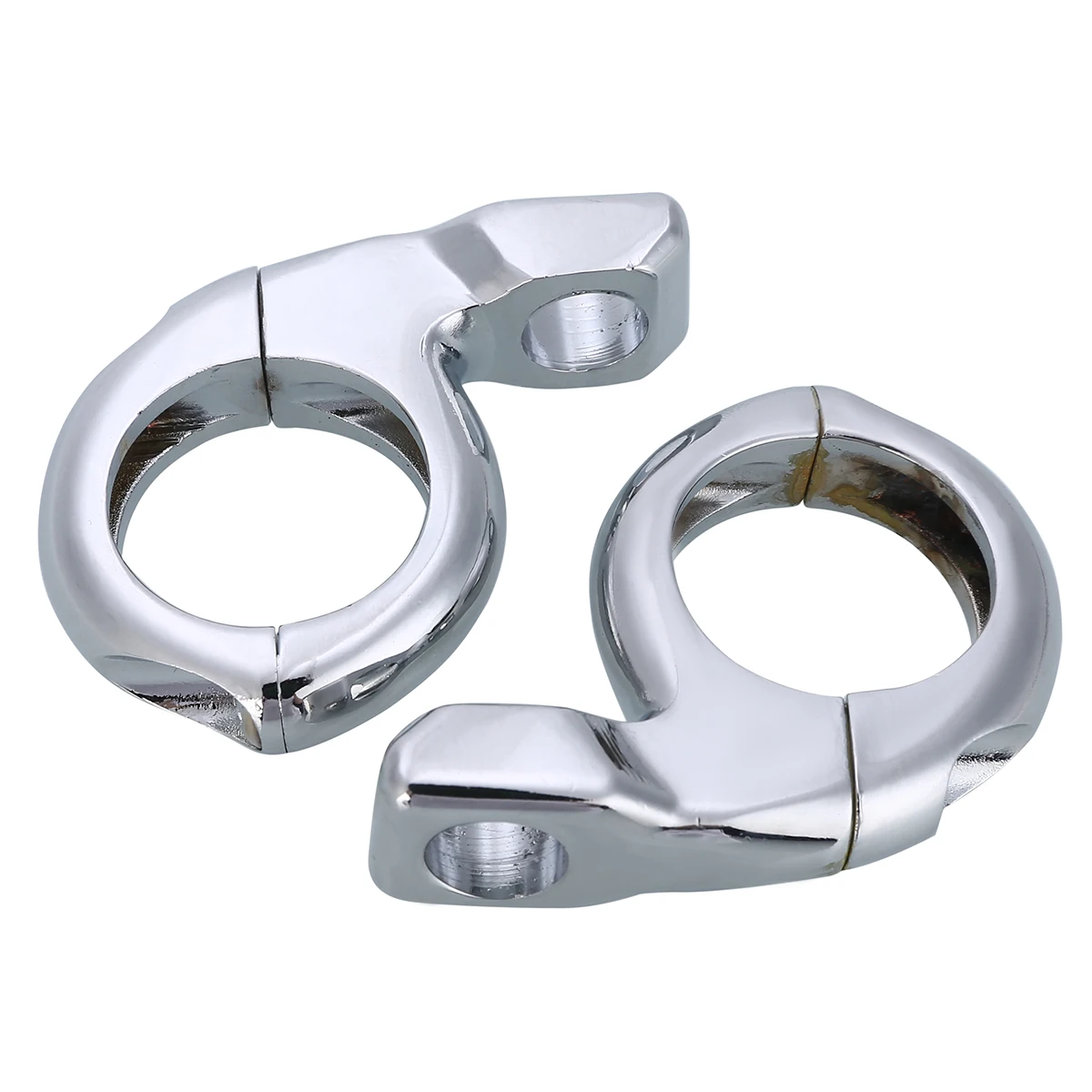 Mayitr 1Pair 1" Handlebar Motorcycle Turn Signal Light/Mirror Adapter Clamp Chrome Mount High Quality Silver 5.4cm*4.5cm