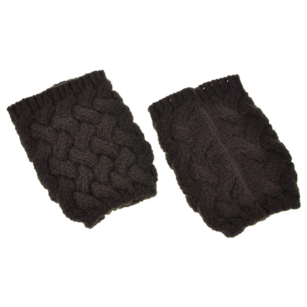 Новые женские зимние гетры однотонные жареное тесто вязаные носки