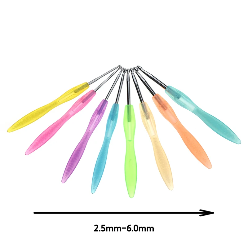 New Mix 8 Sizes Knitting Crochet Hooks Set Candy Color Weave Crochet Hook Knitting Needle Tool For Women Wife DIY Craft Tools  (6)