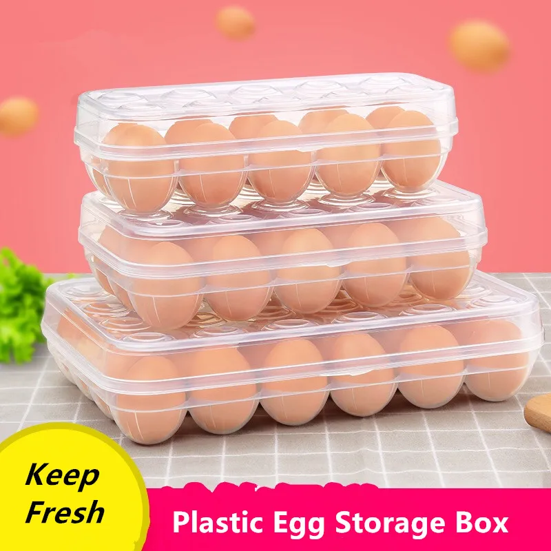 Egg Storage Box Refrigerator Storage Box Egg Tray Plastic Household Egg Grid Kitchen Container