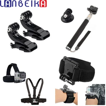 

LANBEIKA Accessories J-Hook Monopod Mount Head Chest Wrist Strap Belt Kit For SJCAM SJ5000 SJ6 SJ8 GoPro Hero 8 7 6 5 4 DJI YI