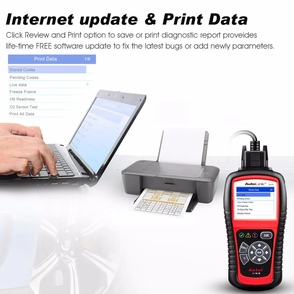 Autel AL519 AL619 OBD2 Scanner Diagnostic Tool Car Diagnostic Scaner Code Reader Automotriz ABS,SRS Automotive Scanner Scan Tool best car inspection equipment