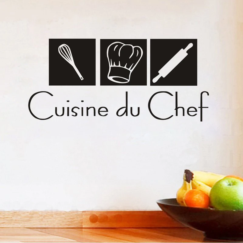Buy JJRUI Modern French Vinyl Wall Stickers , "cuisine