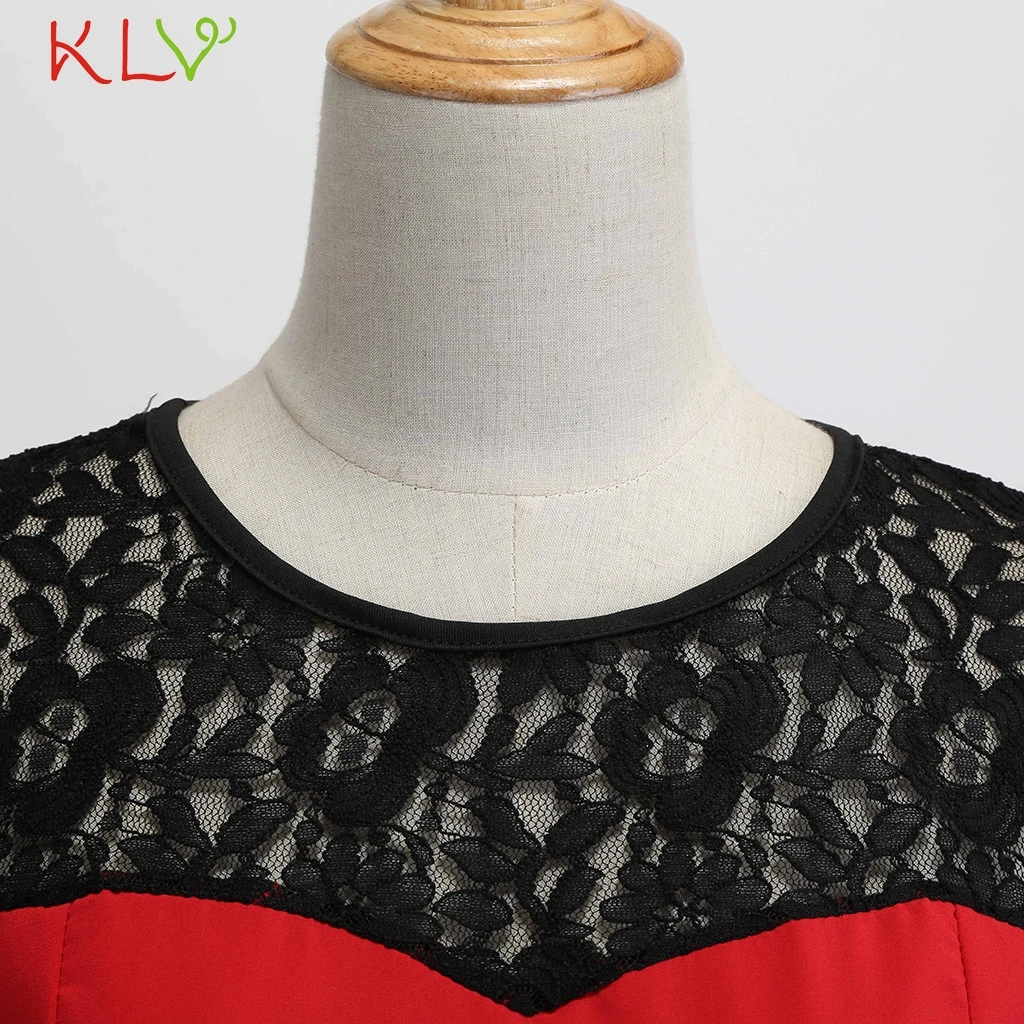Женское летнее винтажное кружевное вечернее платье 1950s в стиле ретро, красное Повседневное платье для женщин Zomerjurk Dames Vestidos Modis 19Apr3