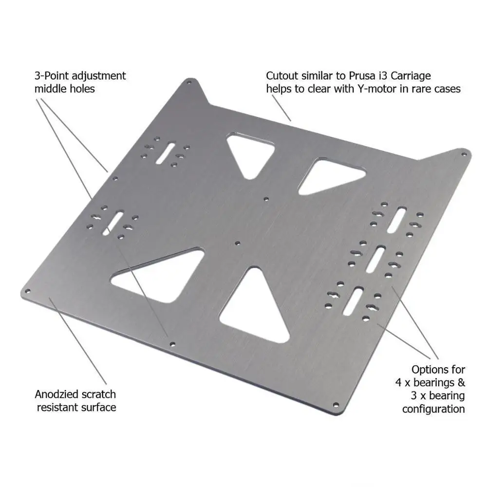 Funssor-1set-3D-Printer-Aluminum-Y-Carriage-V2-Plate-bed-support-Kit-for-RepRap-Prusa-i3 (3)