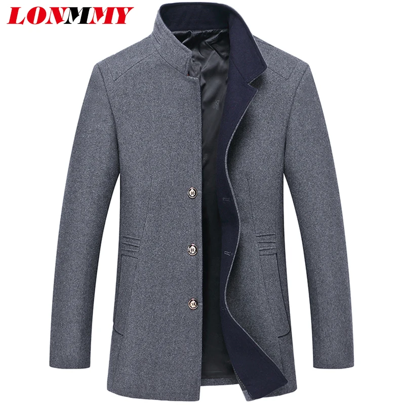 LONMMY шерстяное пальто для мужчин длинная куртка мужской Тренч 50% шерсть полиэстер