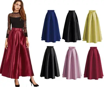 

Plus Size Skirts Faldas Mujer Moda 2019 Abaya Dubai Turkish Long Pleated Maxi High Waist Skirt Women Jupe Longue Femme Skirts