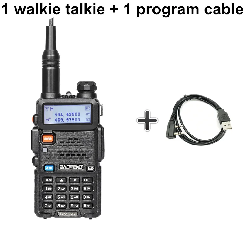 Baofeng DM-5R Tier1 Tier2 повторитель цифровой рации DMR двухдиапазонный DM 5R Dual Time slot двухстороннее радио DM5R радио Comunicador - Цвет: Add a program cable